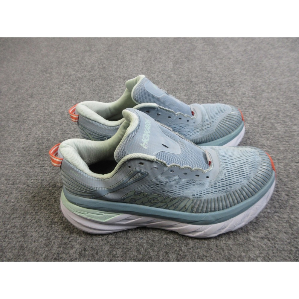 Hoka One One Bondi 7 Shoes Womens Size 7 Blue Running Sneakers 1110519 BFBG